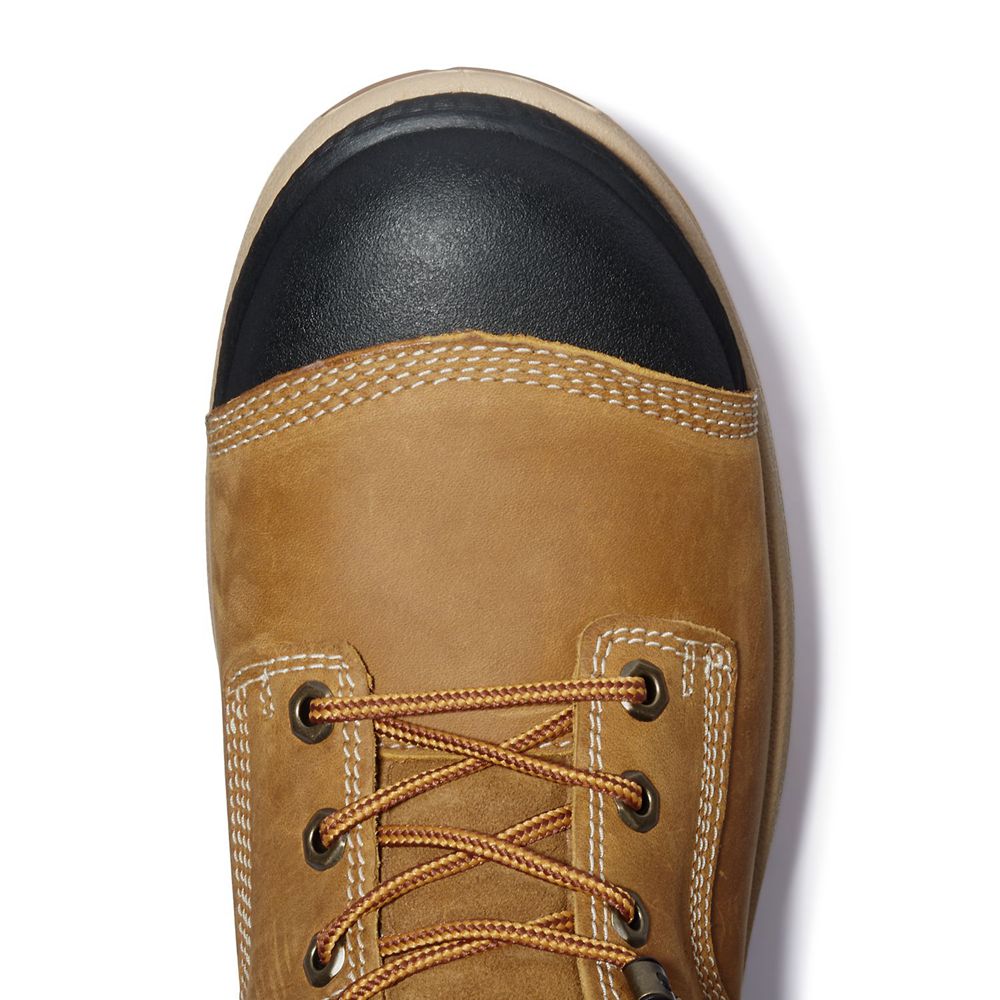 Timberland Μποτακια Εργασίας Ανδρικα Καφε/Μαυρα - Pro® Helix Hd 6\" Comp Toe - Greece 5971234-FB